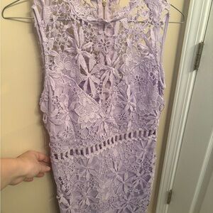 Elegant Lavender Lace Dress